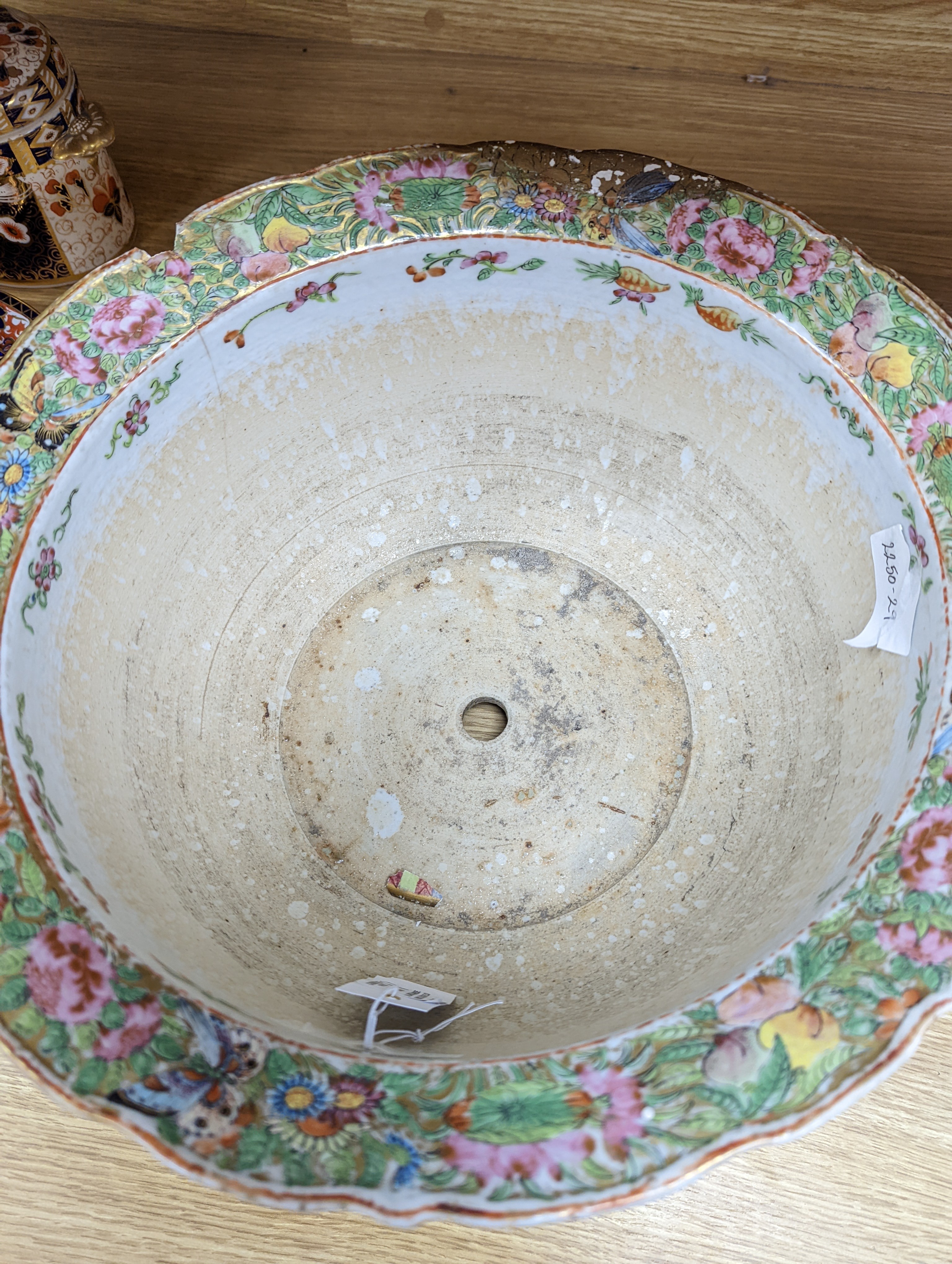A Large Chinese famille rose flower pot, mid 19th century, 38cm